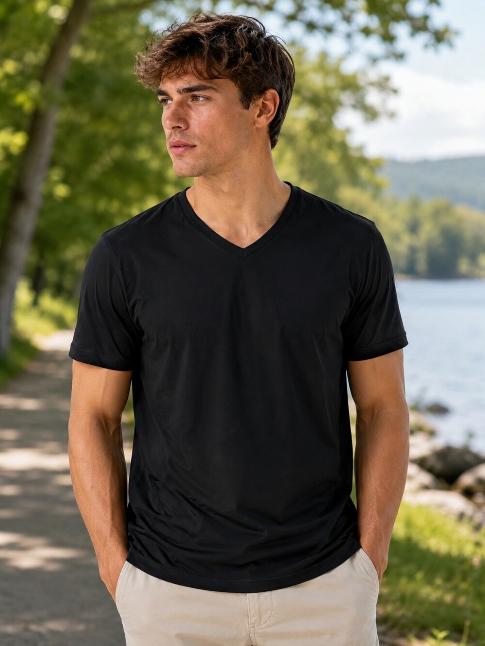 32° Cool Men’s XL Black V-Neck Performance T-Shirts 4 Pack Moisture Wicking NWT
